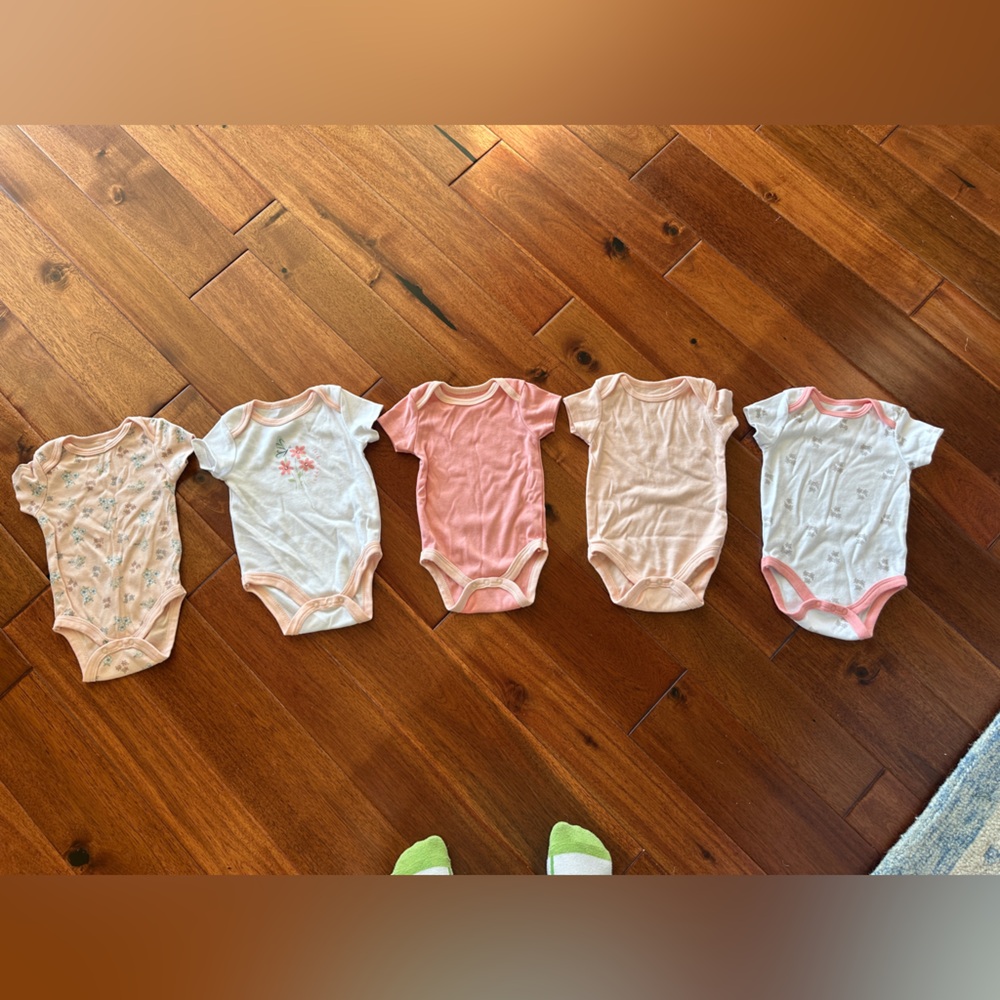 Le Top Pink and White Onesie Collection